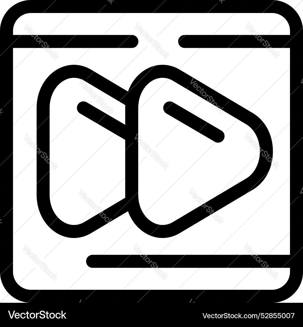 Media player interface showing fast forward button Media player interface showing fast forward button vector image