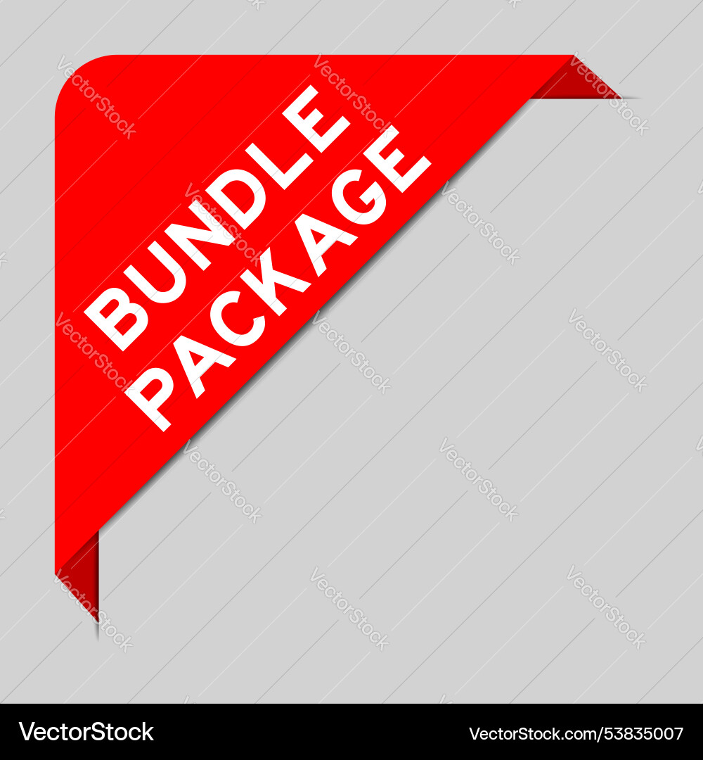 Red color of corner label banner with word bundle Vector Image
