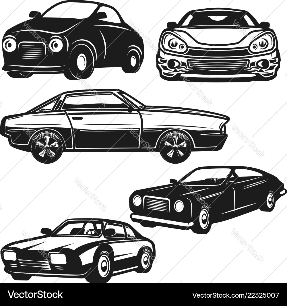Retro Car Collection Vector Image