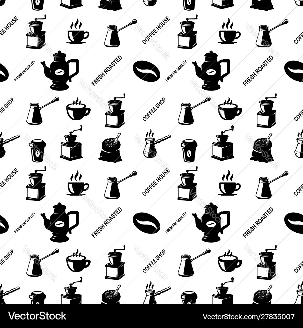 Seamless pattern with coffee design elements Seamless pattern with coffee design elements vector image