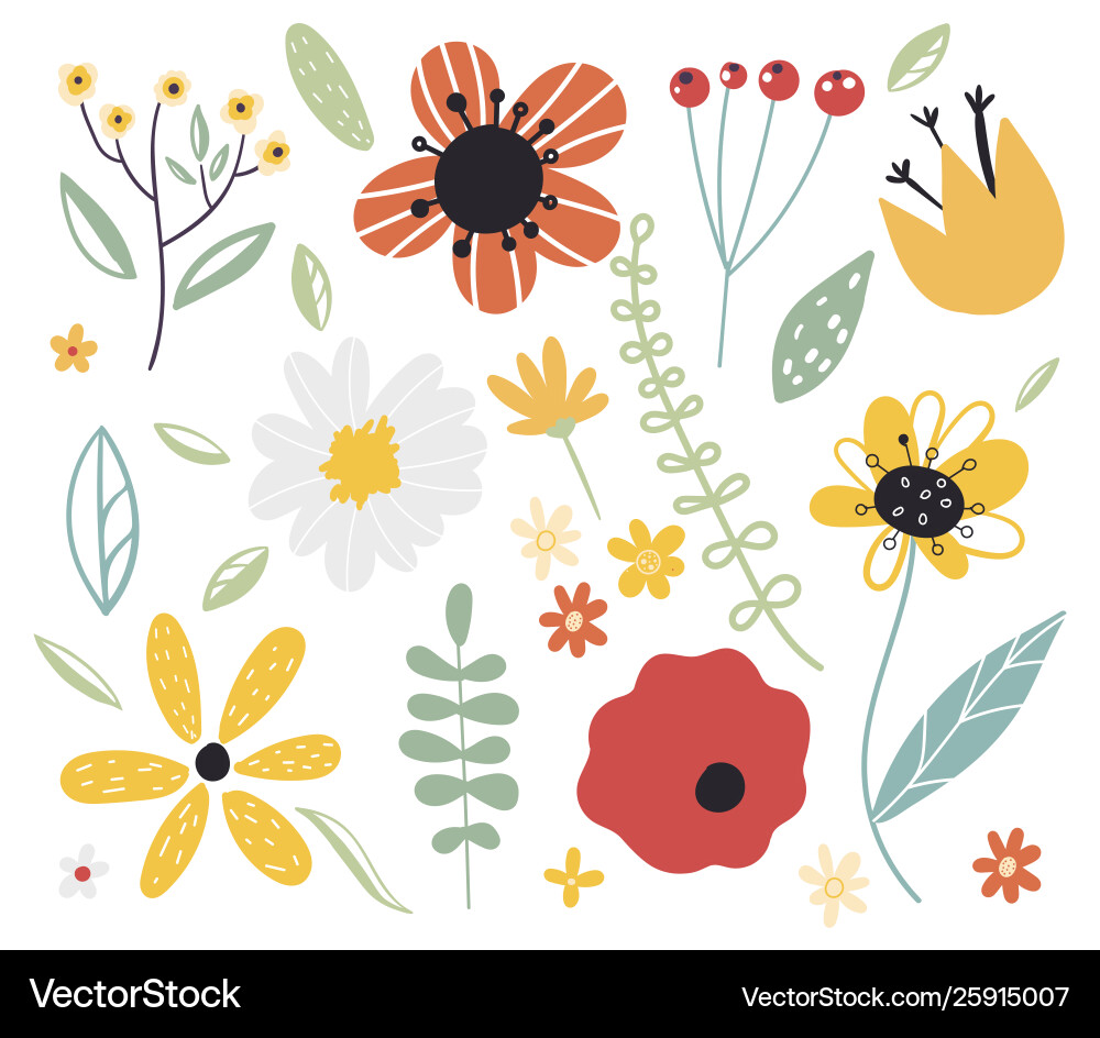 Spring Floral Collection Vector Image