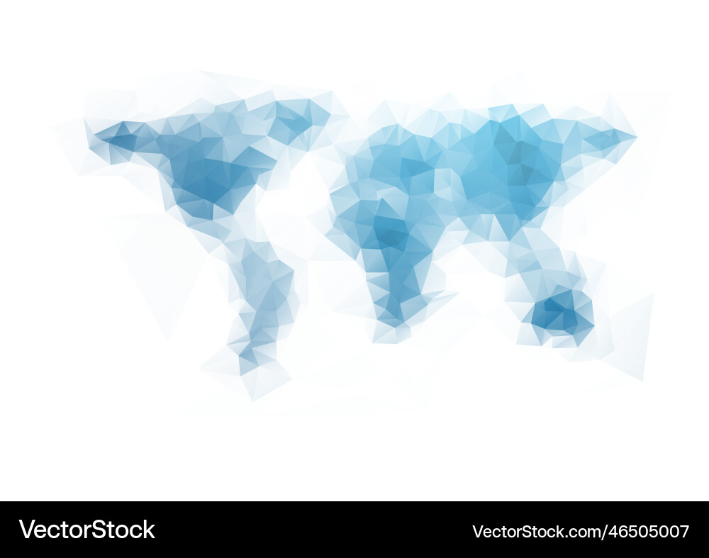 Tech geometry world map background vector image