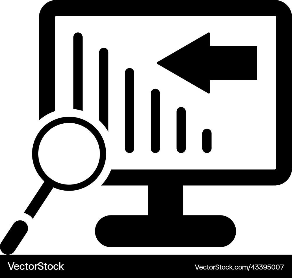 Web analytics icon black graphics Vector Image