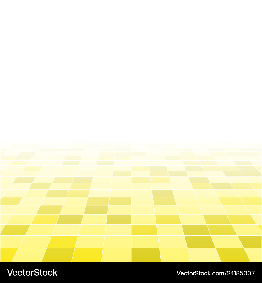Yellow random background from squares mosaic tiles vector image