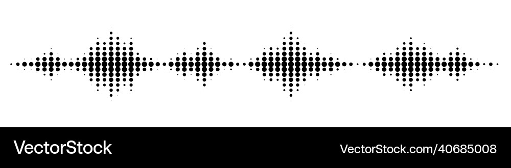 Black waves equalizer with dots halftone effect Black waves equalizer with dots halftone effect vector image
