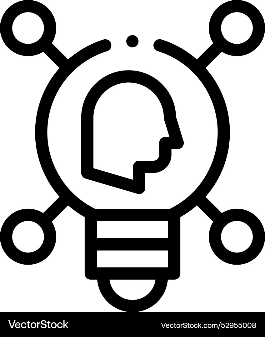 Creativity icon thin linear style design isolated Creativity icon thin linear style design isolated Vector Image