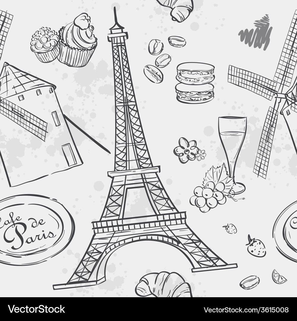 Eiffel Tower Seamless Texture vector image