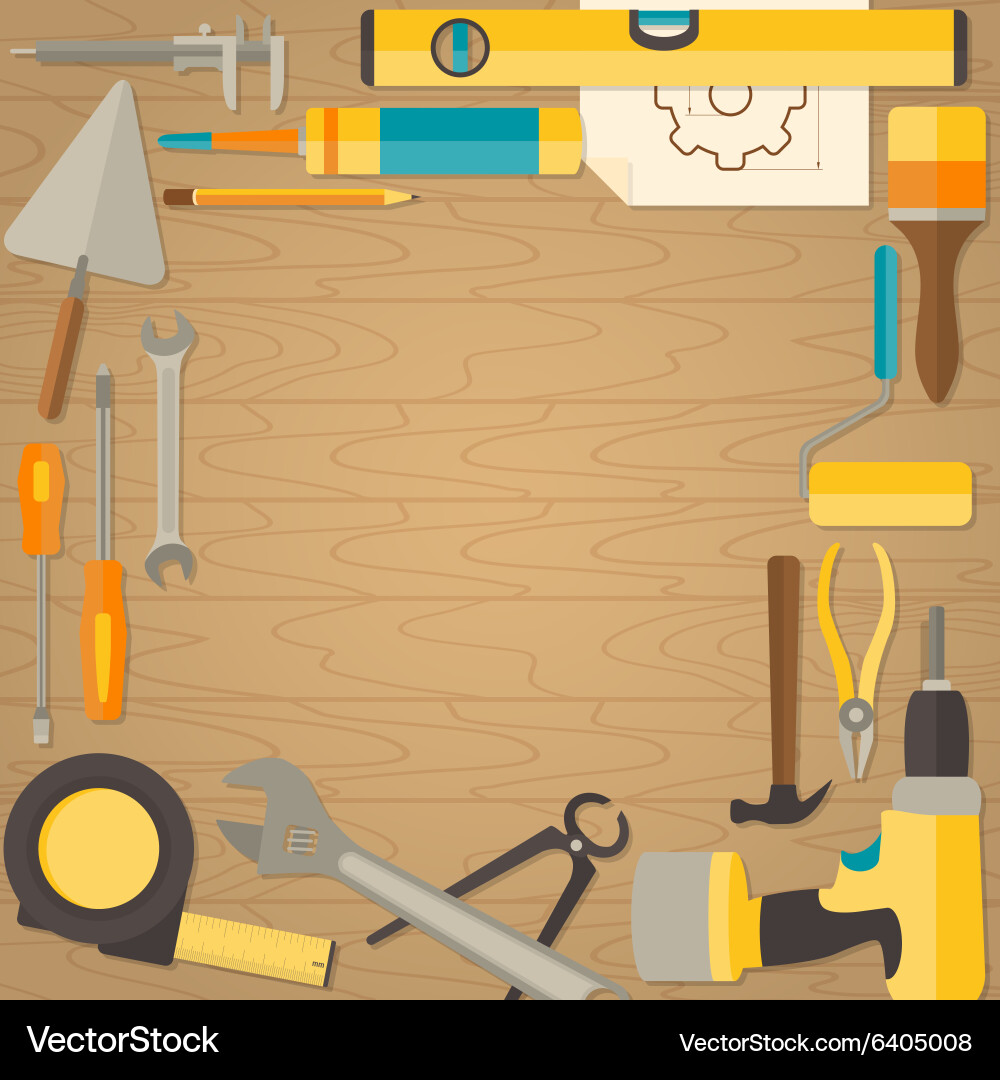 Flat design background with do-it-yourself Vector Image