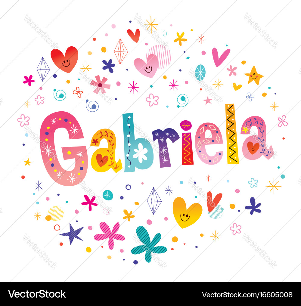 Gabriela Mädchen Name Vektorbild