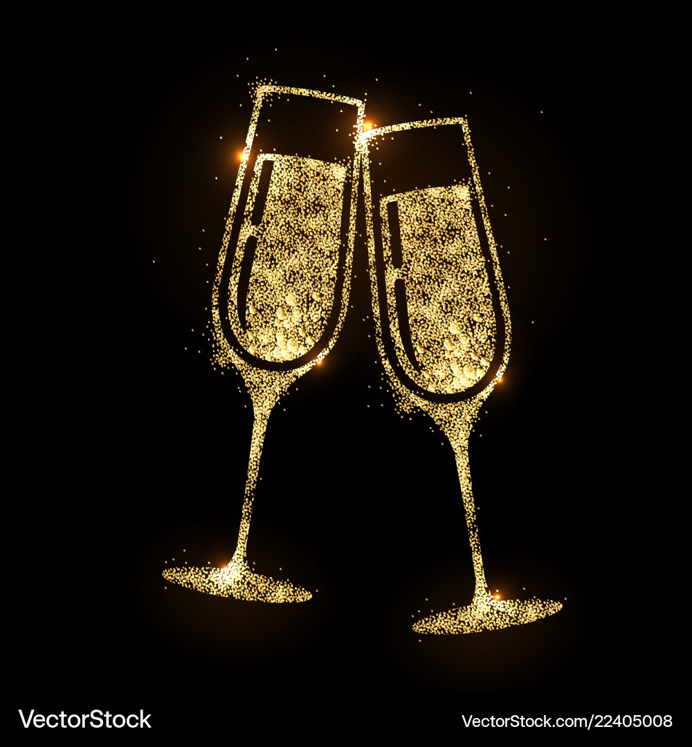 Golden Champagne Sparkle Icon Vector Image
