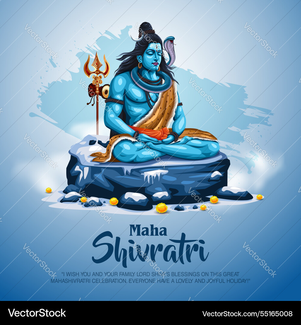 Happy maha shivratri a hindu festival celebrated Vector Image
