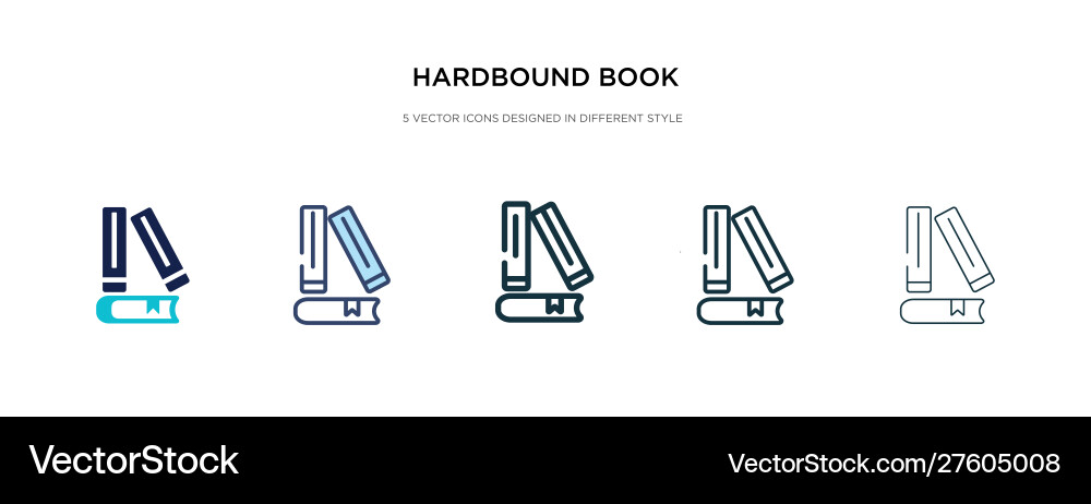 Hardbound book icon in different style two vector image