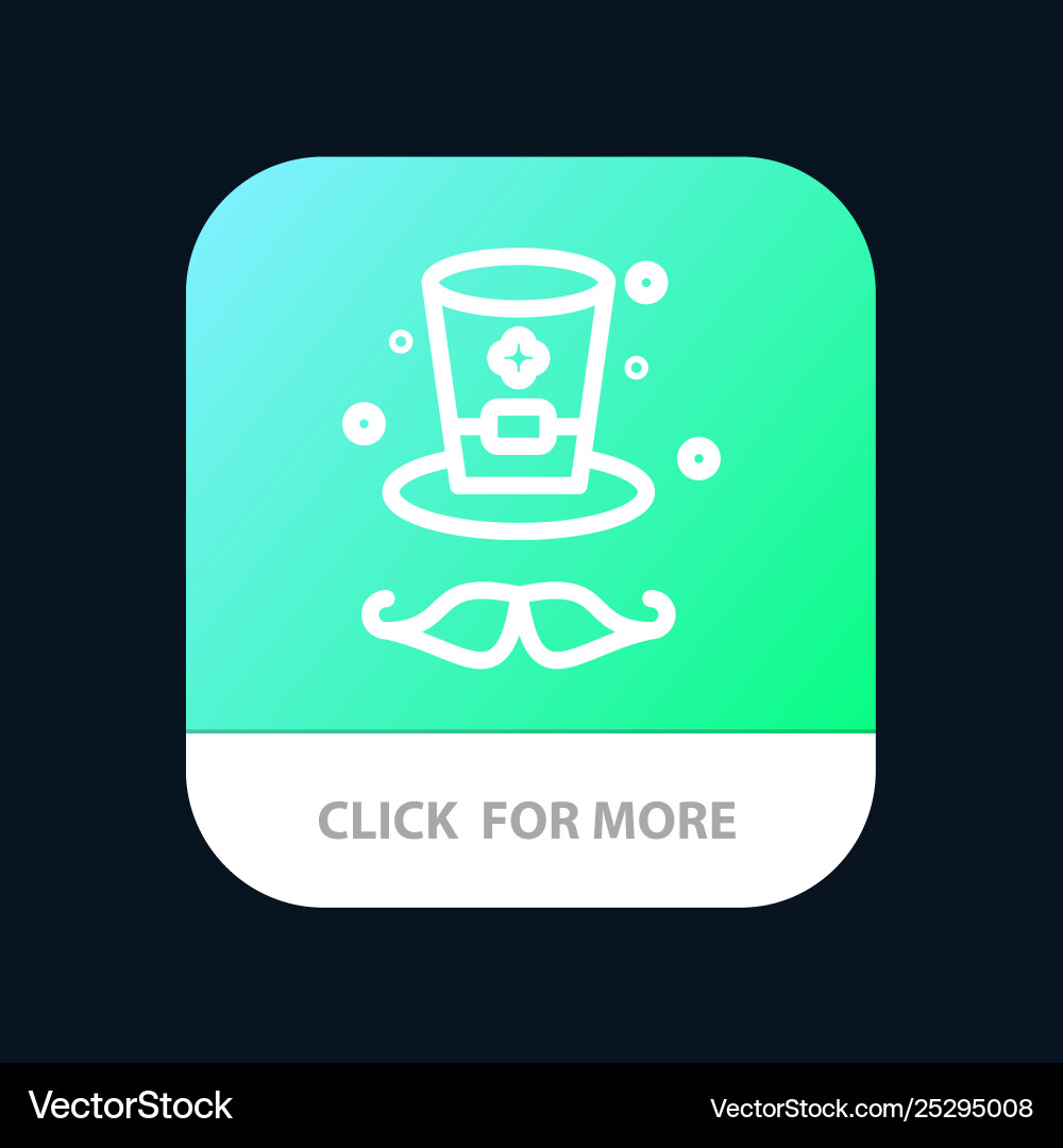 Hat cap ireland mobile app button android and ios Hat cap ireland mobile app button android and ios Vector Image