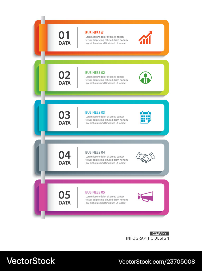 Horizontal Paper Index Tabs vector image