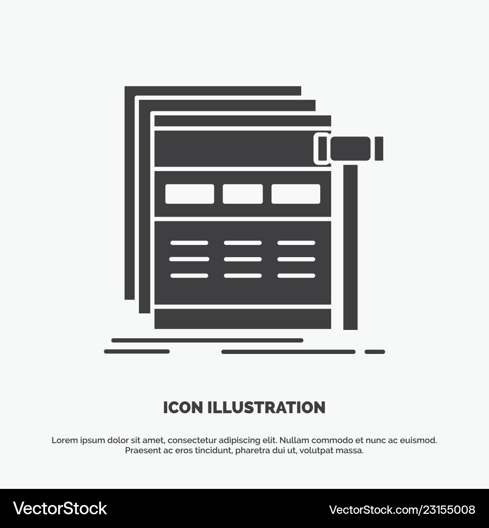 Internet page web webpage wireframe icon glyph Internet page web webpage wireframe icon glyph Vector Image