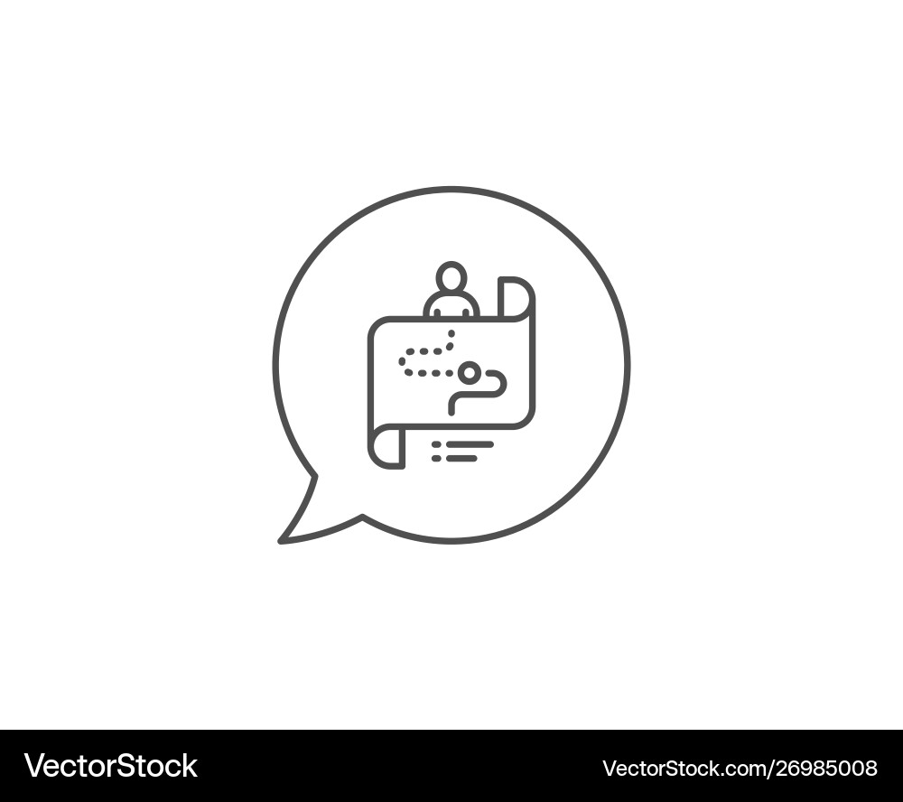Journey path map line icon project process sign Vector Image