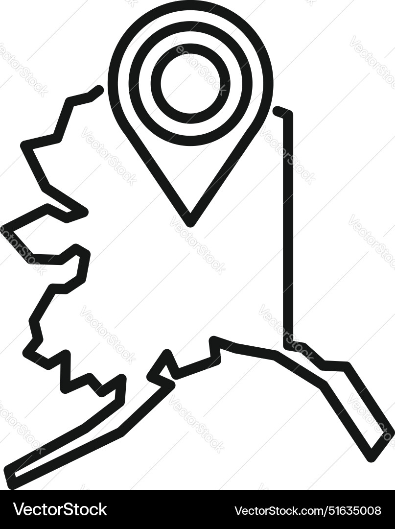 Location pin pointing on a map of the state Location pin pointing on a map of the state vector image
