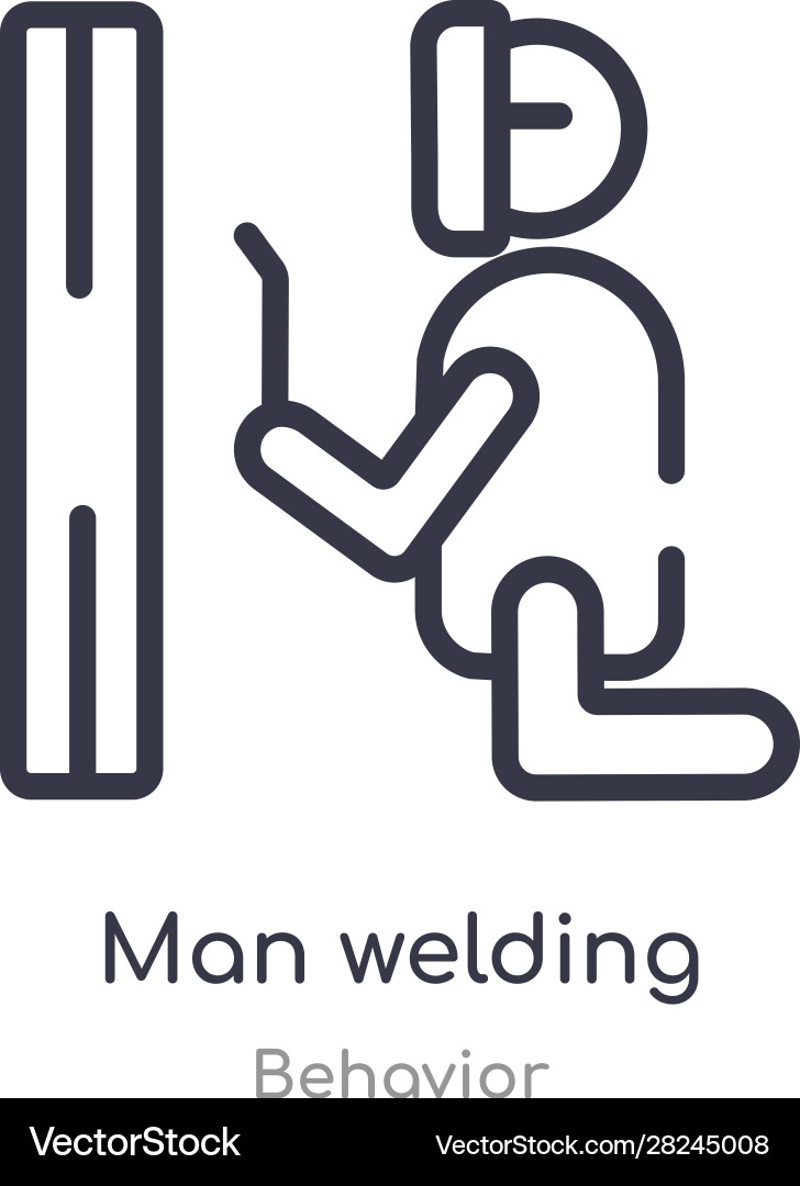 Man welding outline icon isolated line from Vector Image