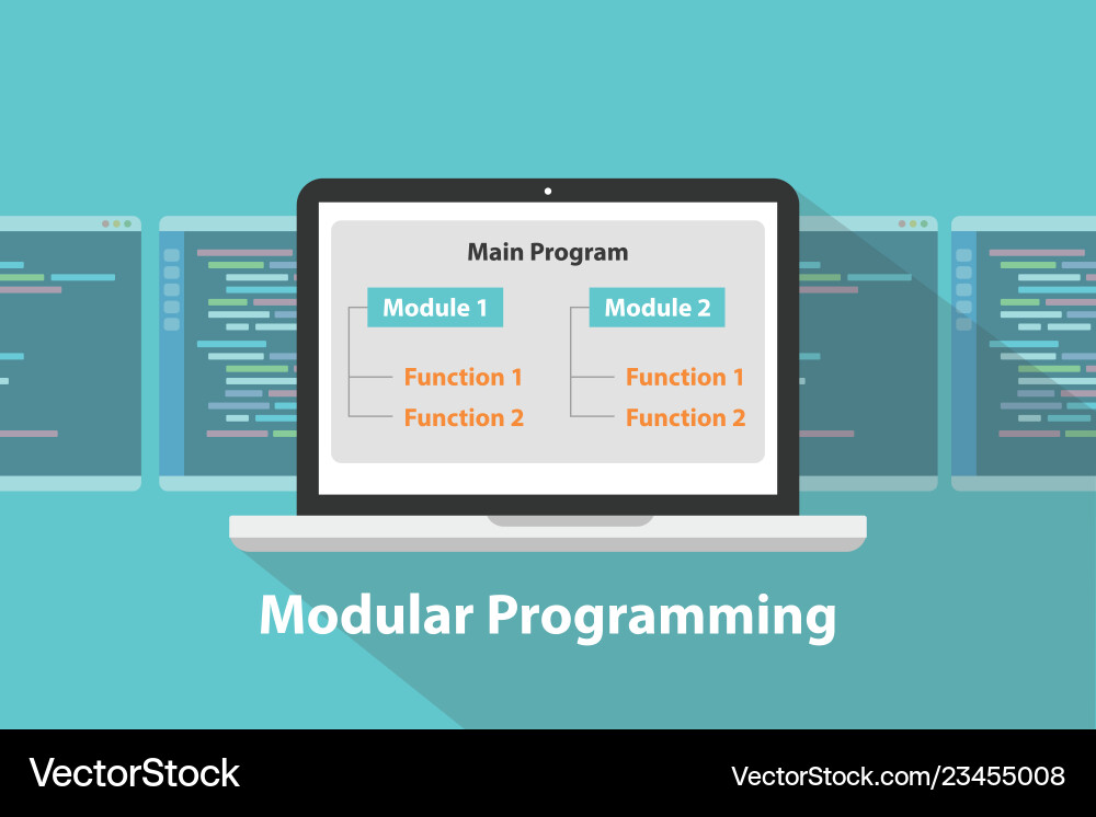 Modulare Programmiersprache Begriffe Modulare Programmiersprache Begriffe vektorbild