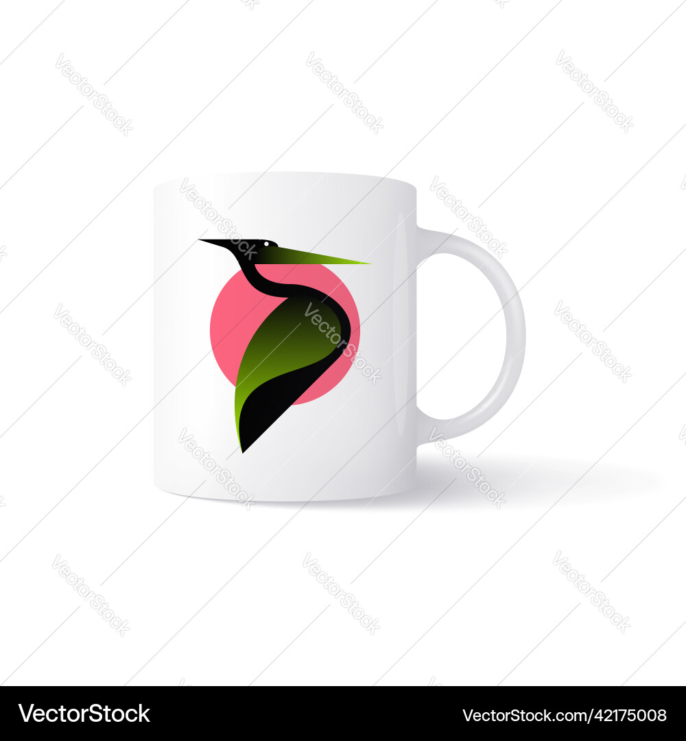 Mug in mesh gradient style editable color vector image