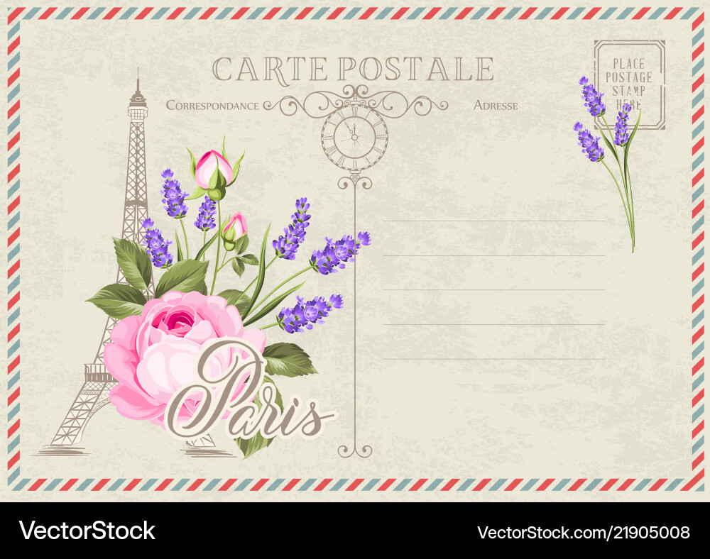 Old blank postcard Old blank postcard vector image