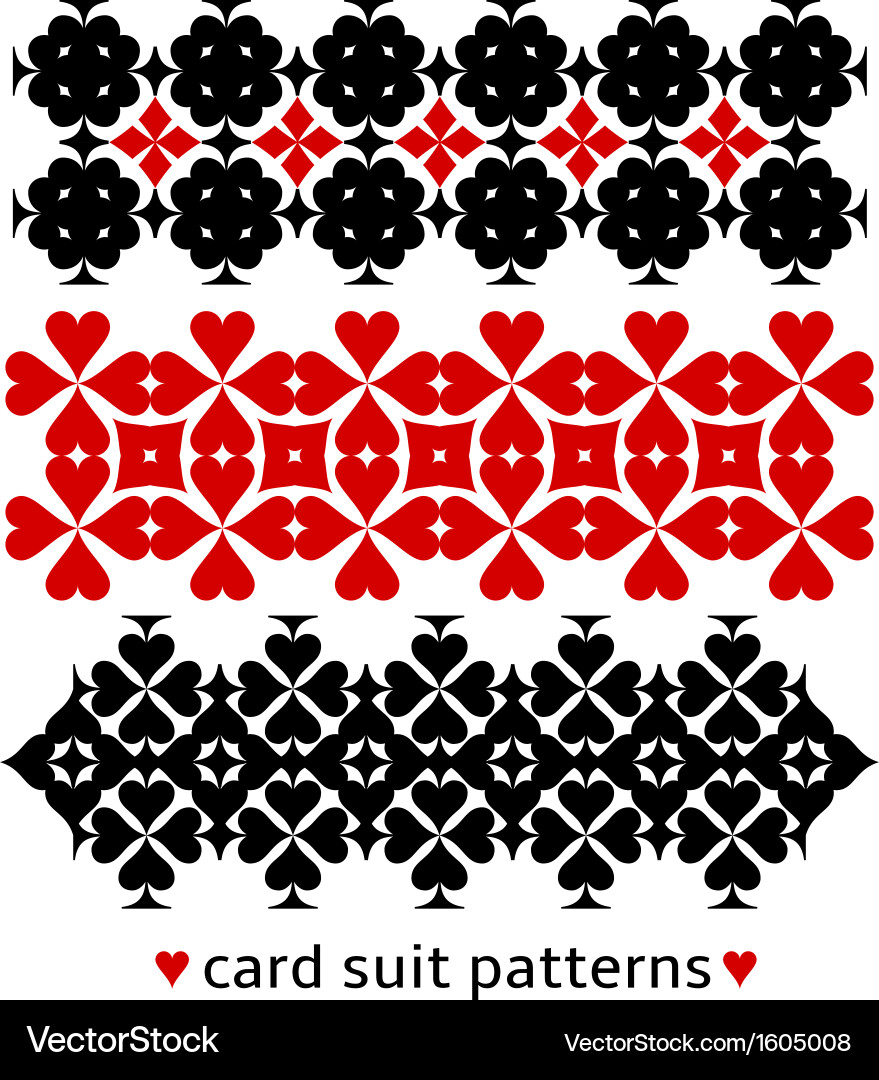 Patterns with card suits vector image
