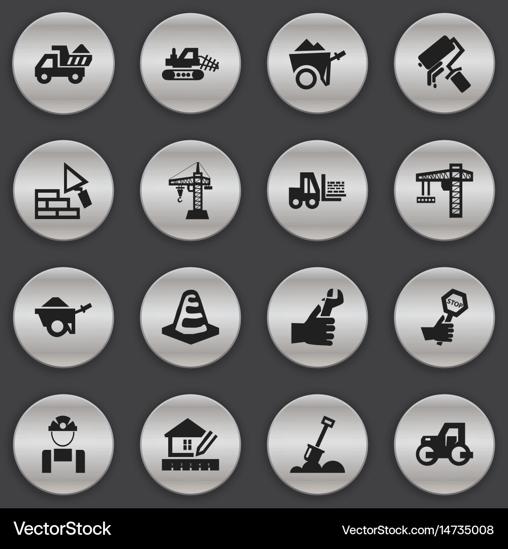 Set of 16 editable structure icons includes vector image