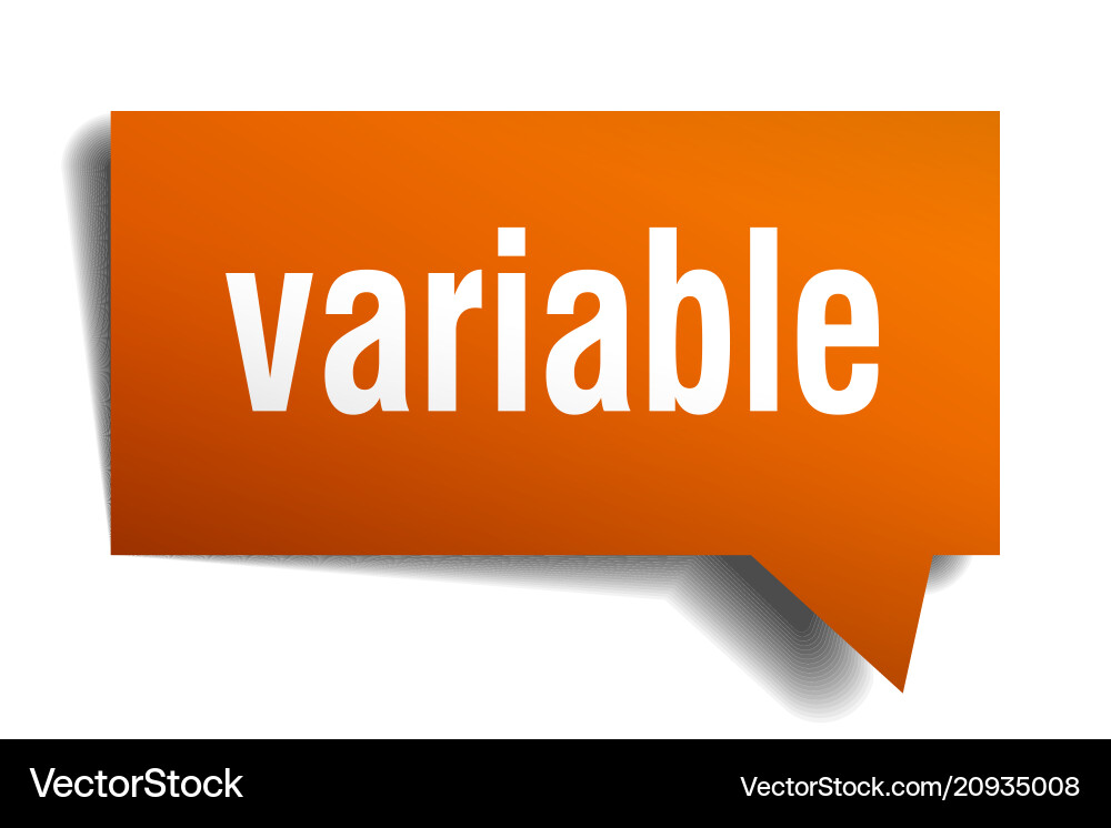 Variable orange 3d speech bubble vector image