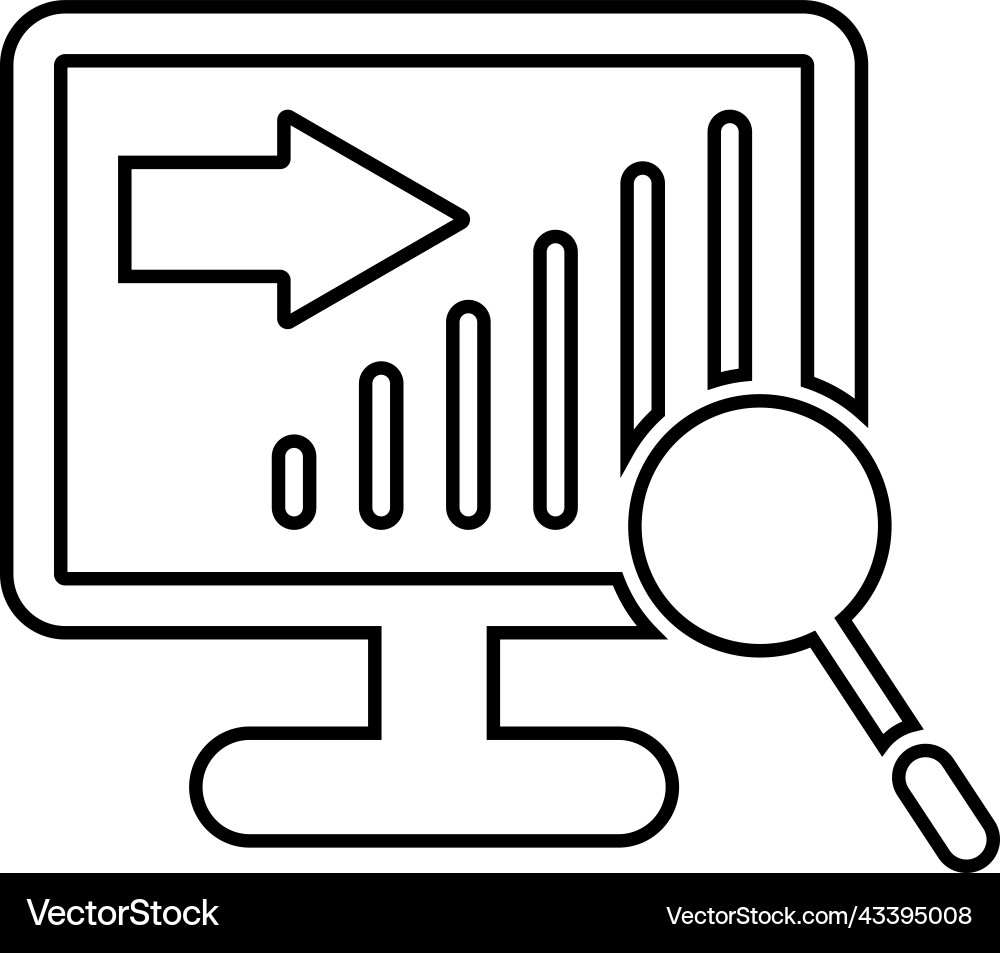 Web analytics outline icon line art Vector Image