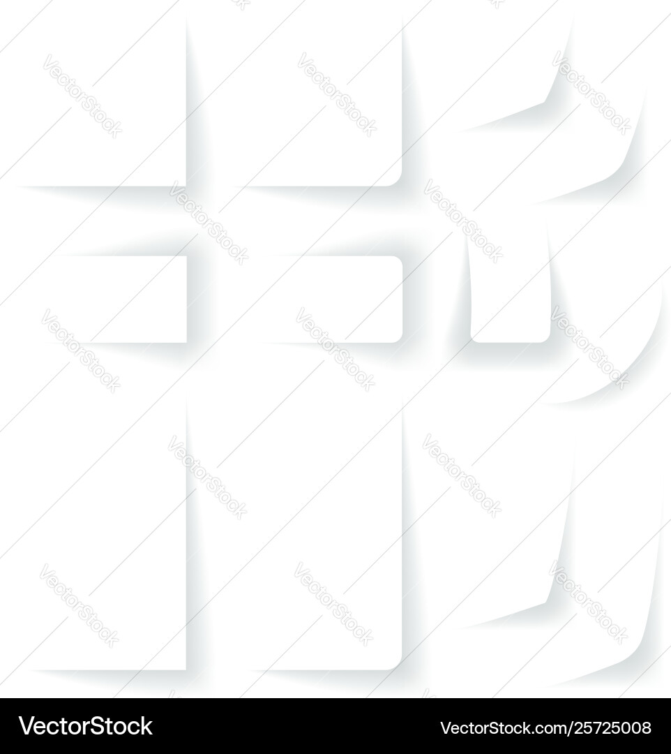 White page curls set twelve borders Vector Image