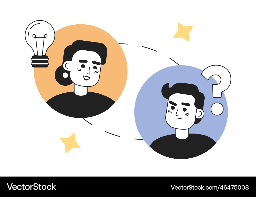 Working remotely in team line concept spot Working remotely in team line concept spot vector image