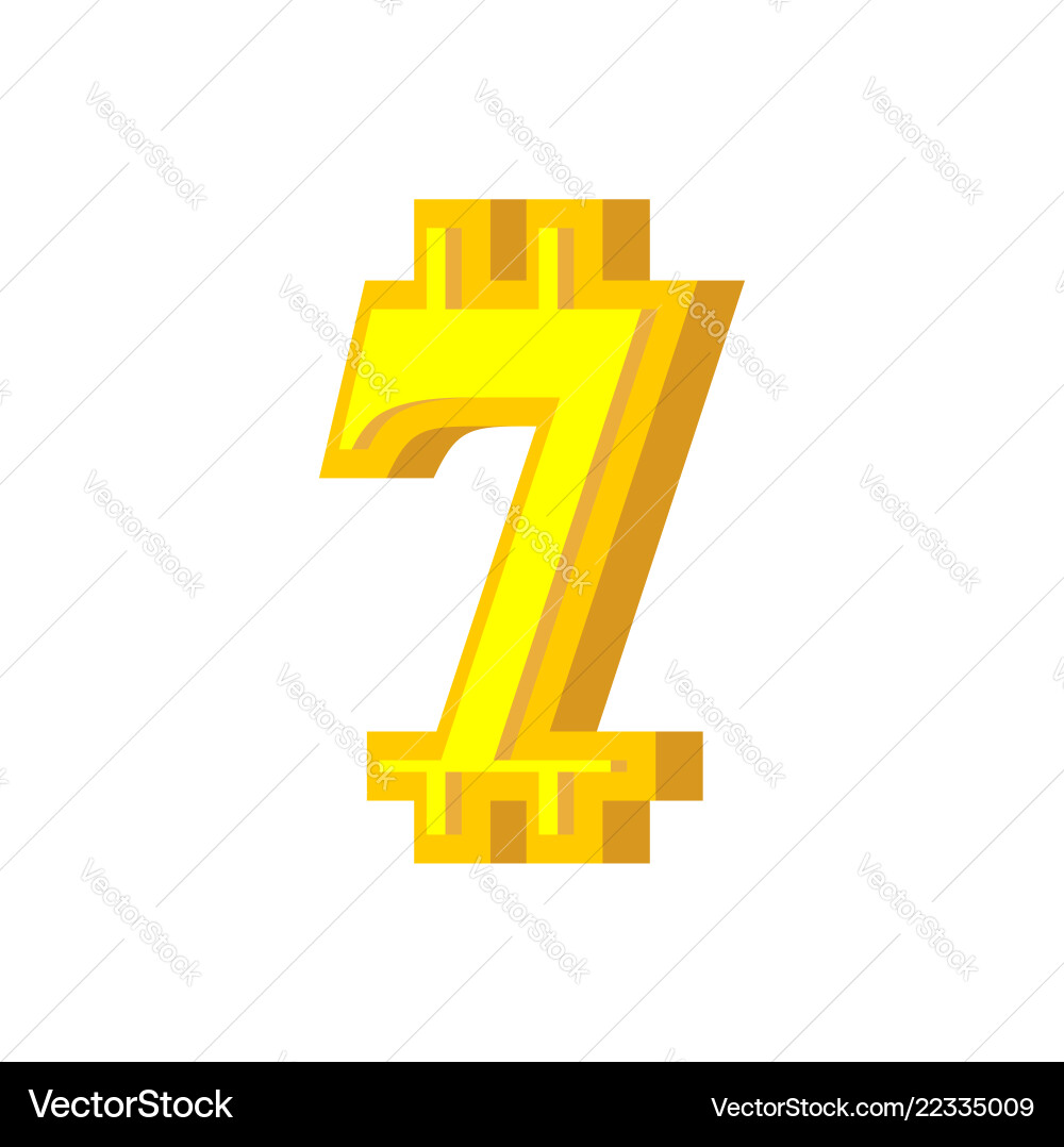 7 numeral bitcoin font seven numeric crypto 7 numeral bitcoin font seven numeric crypto vector image