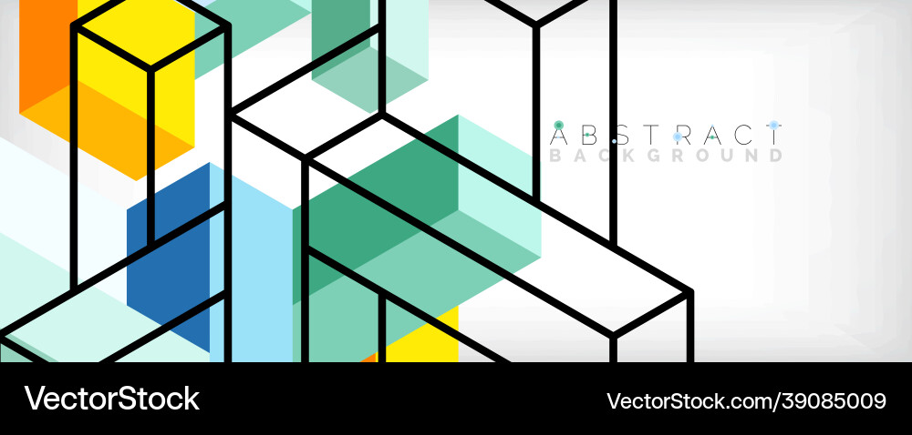 Abstract background 3d cubes cubic elements vector image