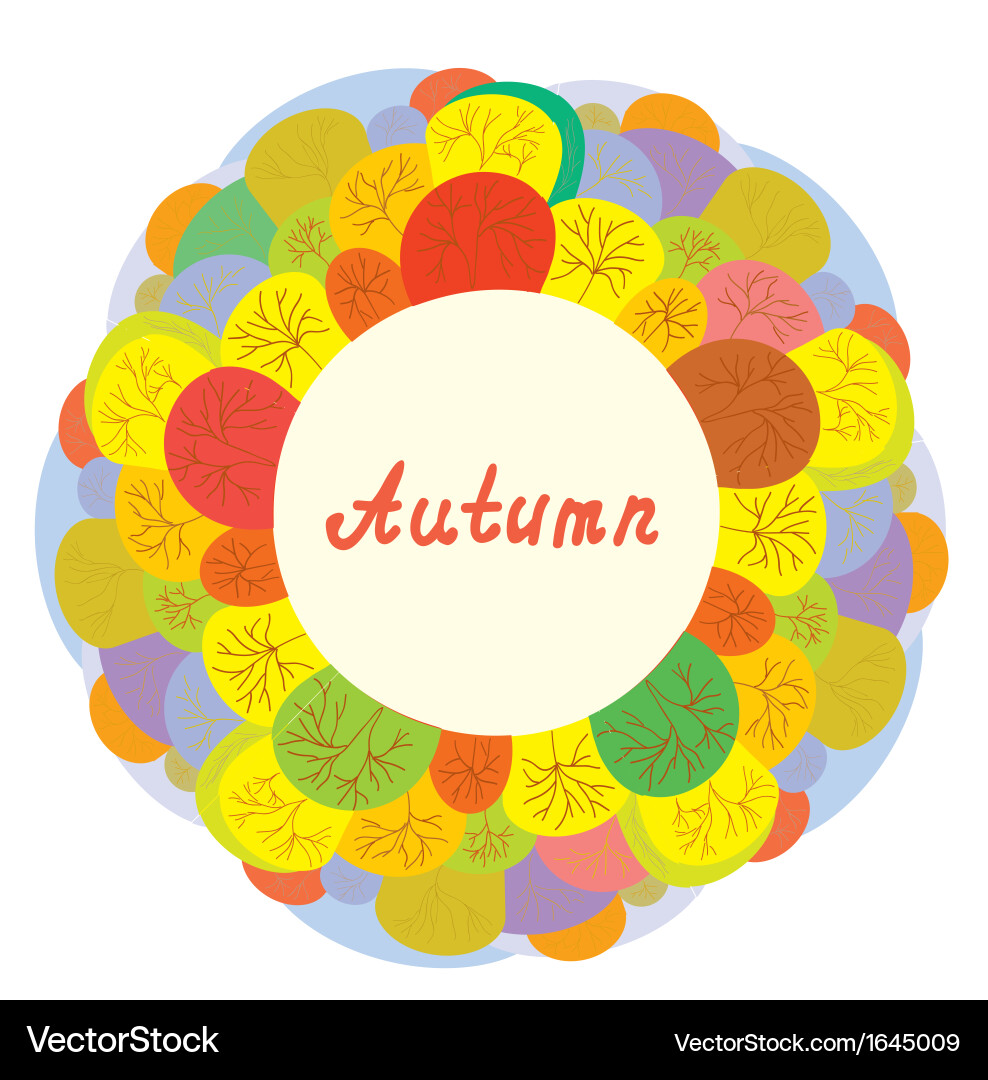 Autumn funny frame with trees Vector Image