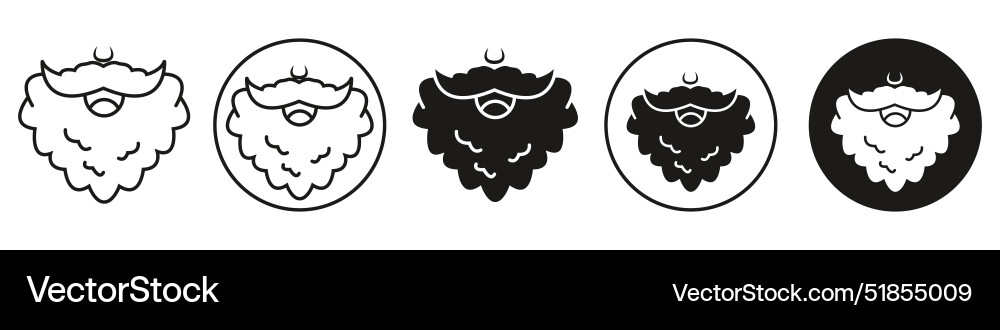 Beard icon set collection for web Beard icon set collection for web Vector Image