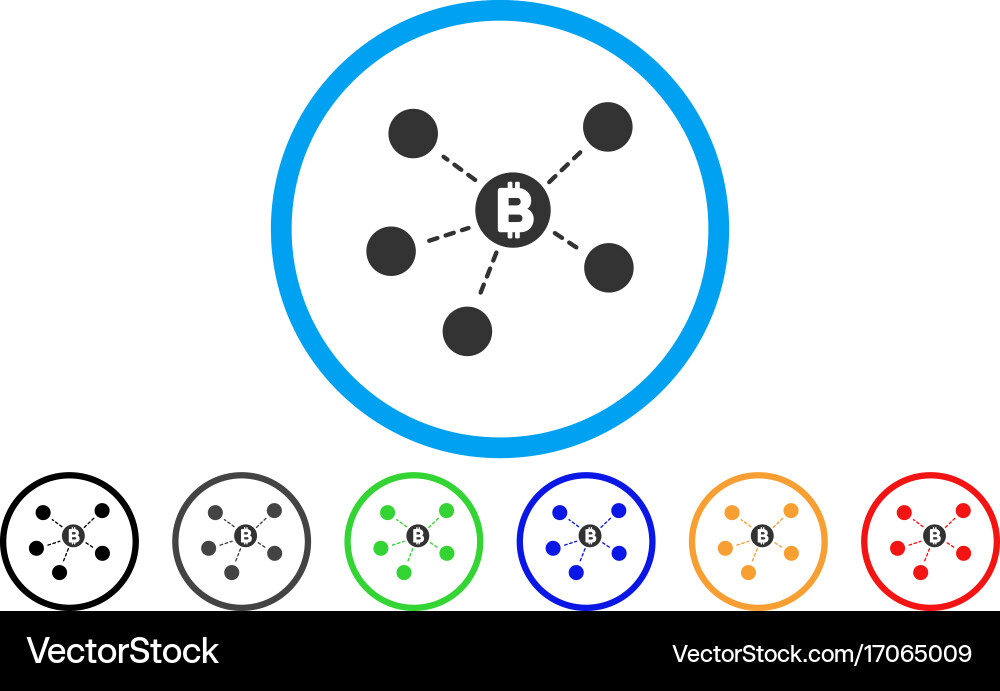 Bitcoin net structure flat icon Vector Image