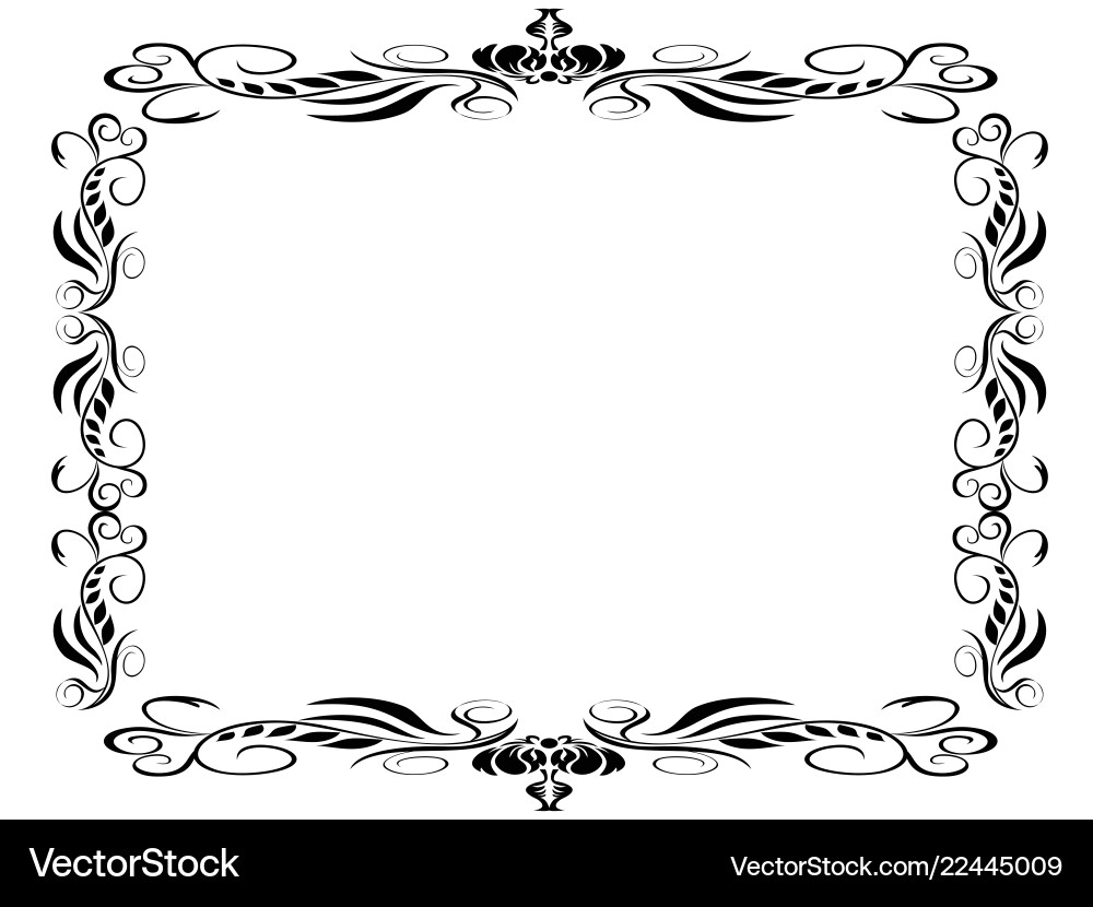 Black classic decor frame Black classic decor frame vector image