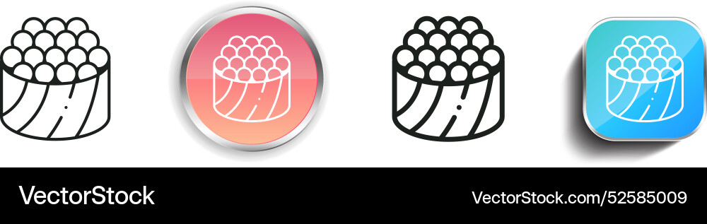 Caviar icon thin linear regular and button style Vector Image