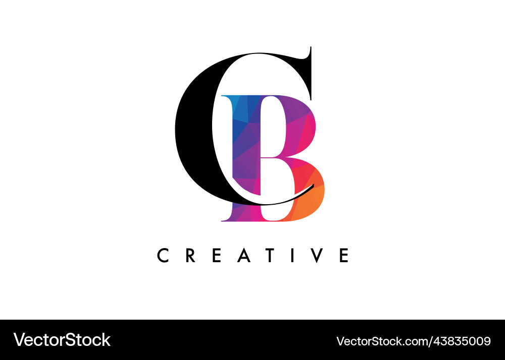Cb Brief Design mit kreativem Schnitt und bunt Cb Brief Design mit kreativem Schnitt und bunt vektorbild