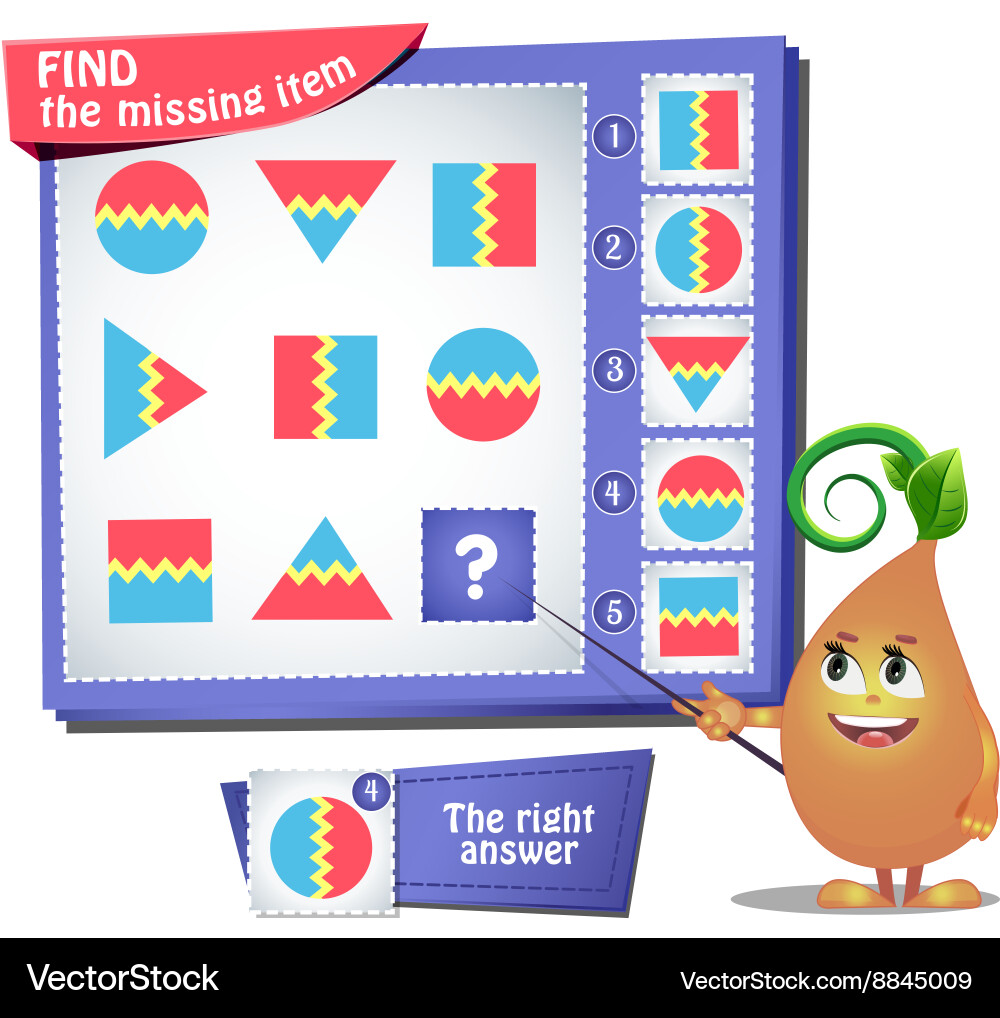 Find the missing part 2 Vector Image