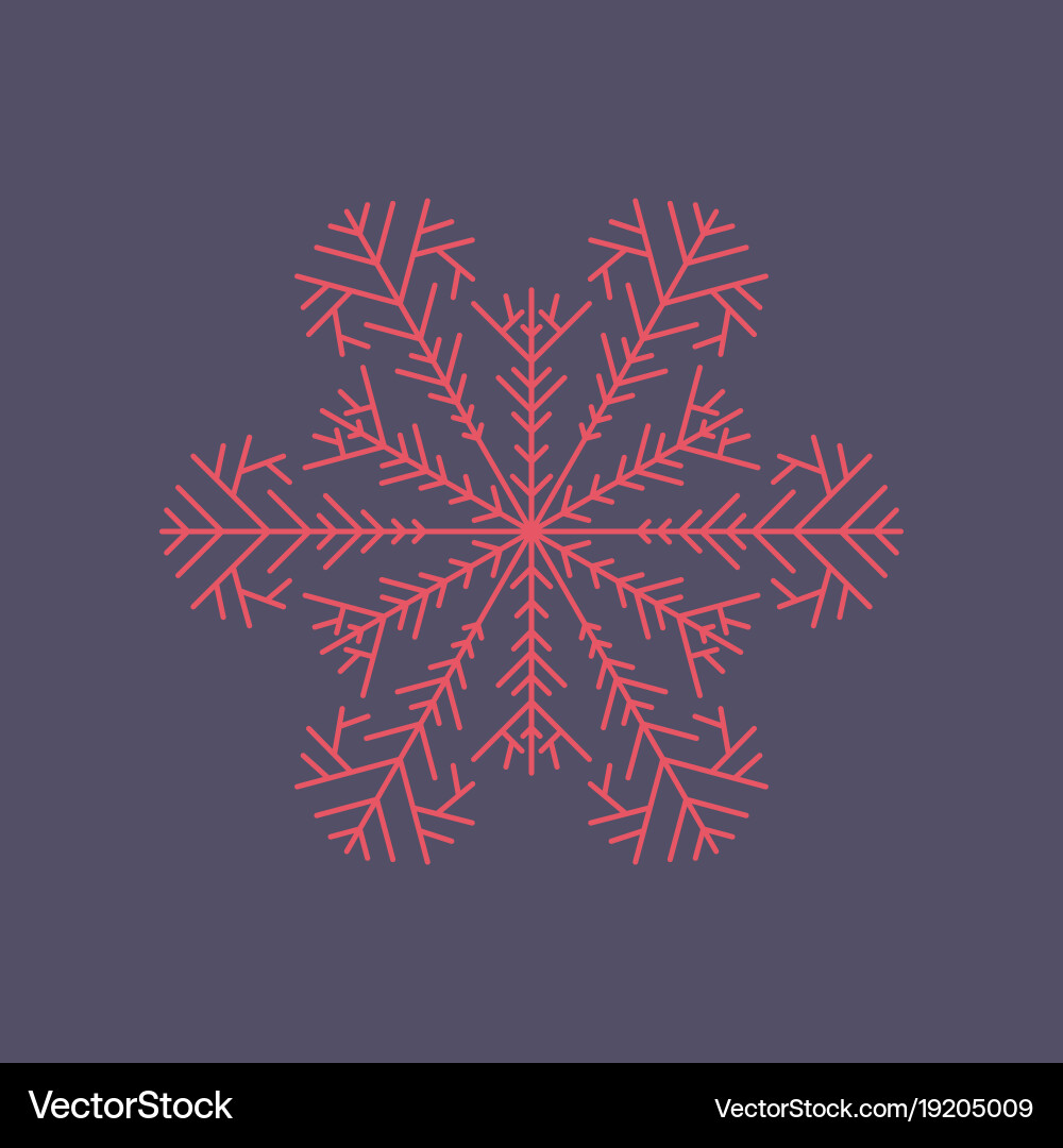 Flat on background of snowflake vector image