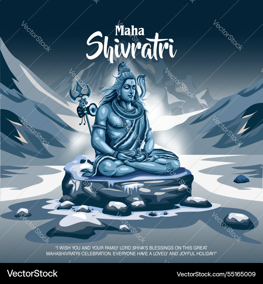 Happy maha shivratri a hindu festival celebrated Vector Image