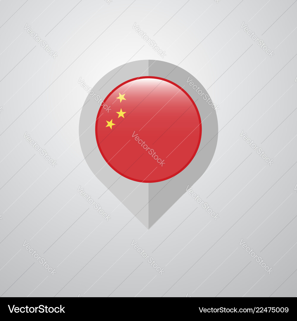 Karten-Navigation Pointer mit China Flagge Design vektorbild