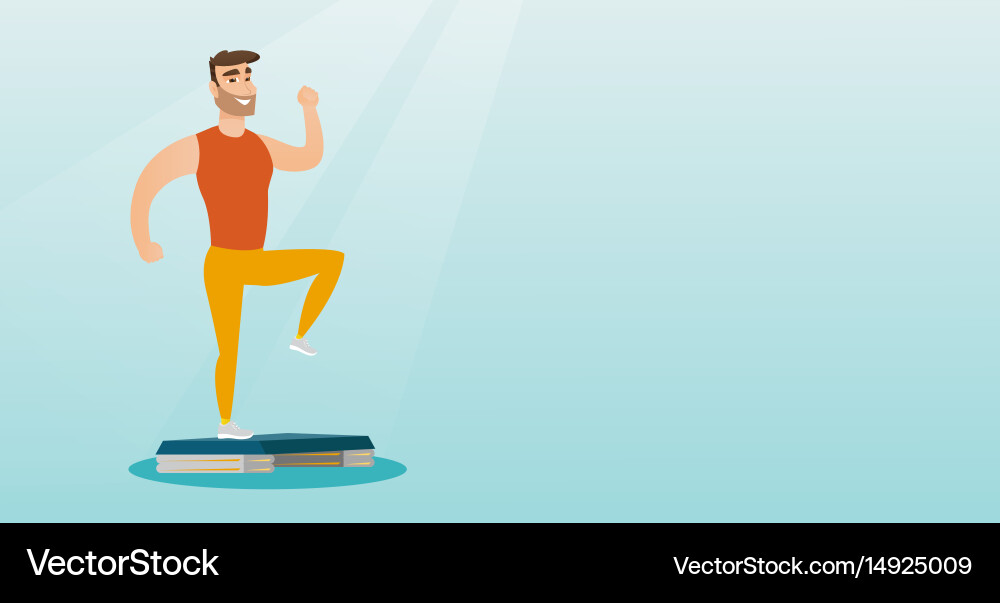 Man exercising on steeper Vector Image