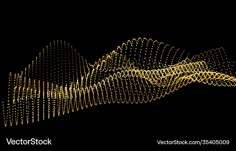 Sound wave from node gold interface big data Sound wave from node gold interface big data vector image
