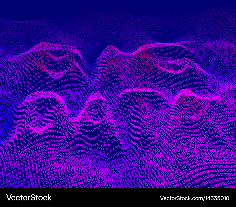 Big data binary code background Vector Image