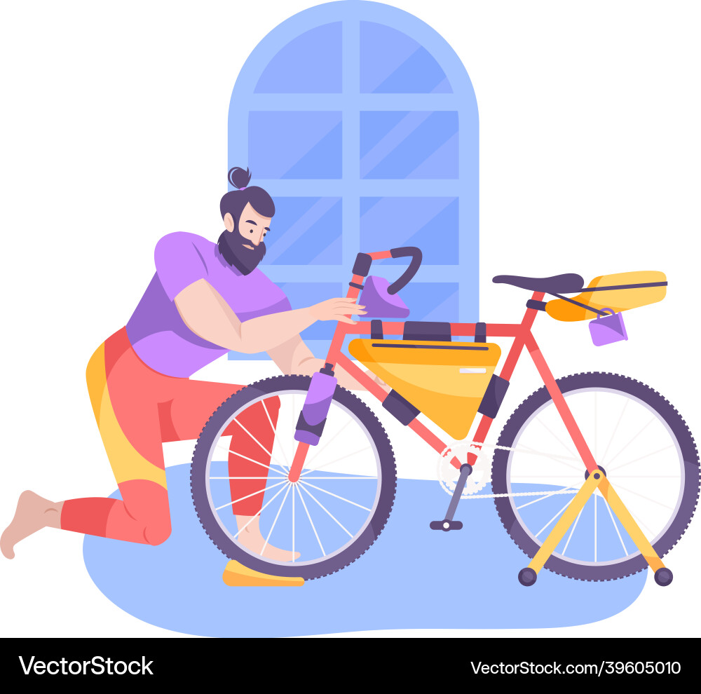 Bike flat composition Royalty Free Vector Image