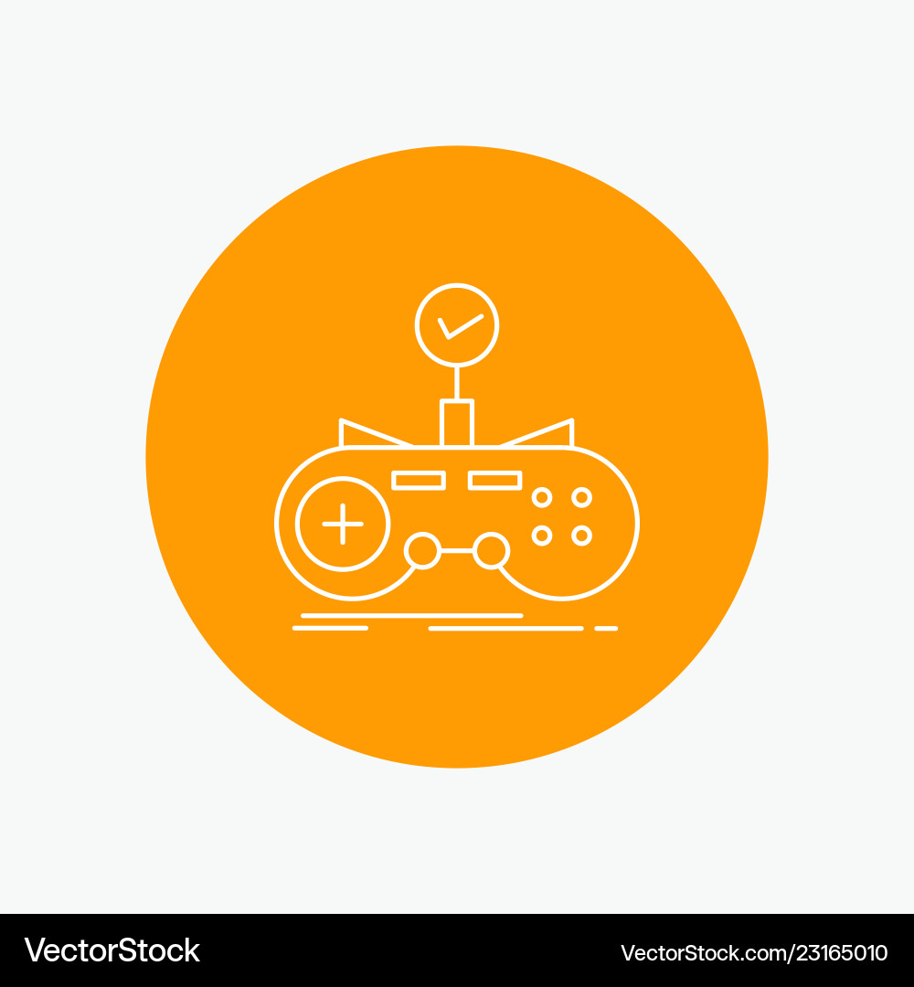 Check controller game gamepad gaming white line vector image