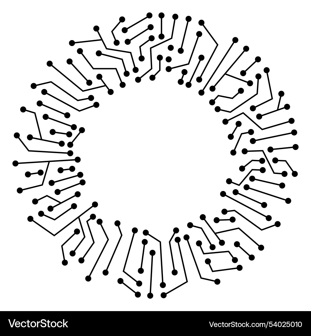 Circuit board circle frame abstract digital round Circuit board circle frame abstract digital round vector image