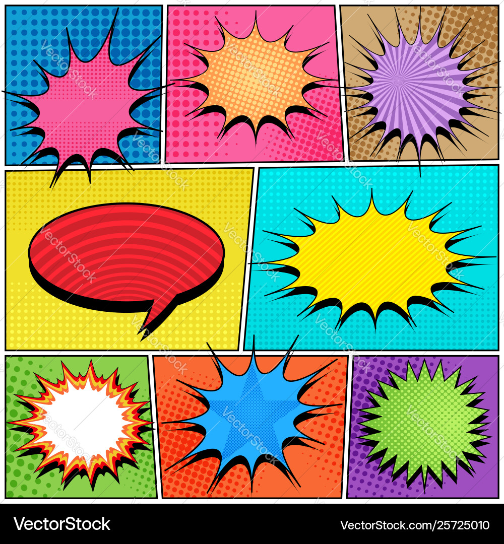 Comic book pages composition Royalty Free Vector Image